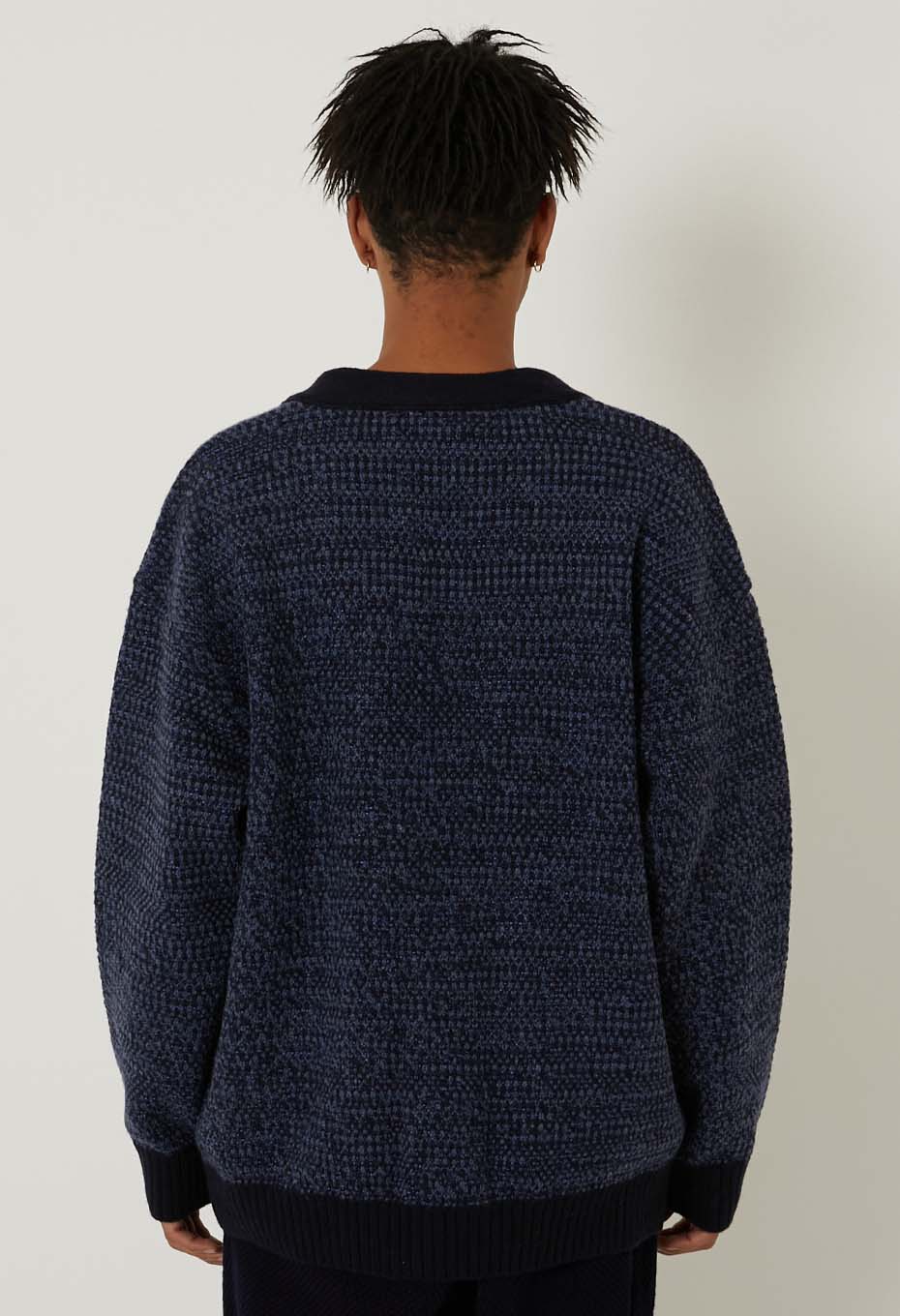 マチアカリ カノコニット Vネック カーディガン - NAVY