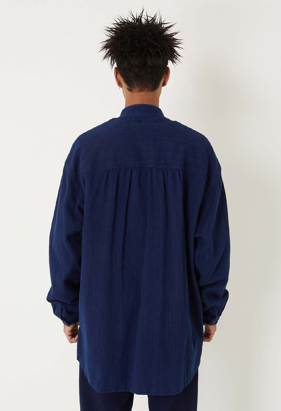 カセゾメサシコ ノット ボタンシャツ - INDIGO