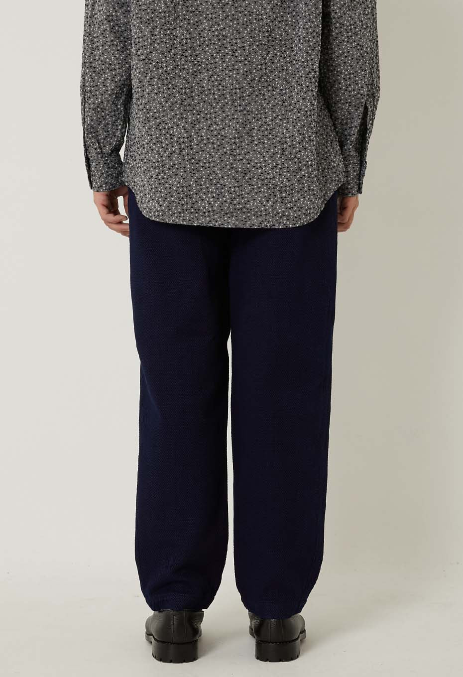 Woven Pure Indigo Light Sashiko Trousers - INDIGO