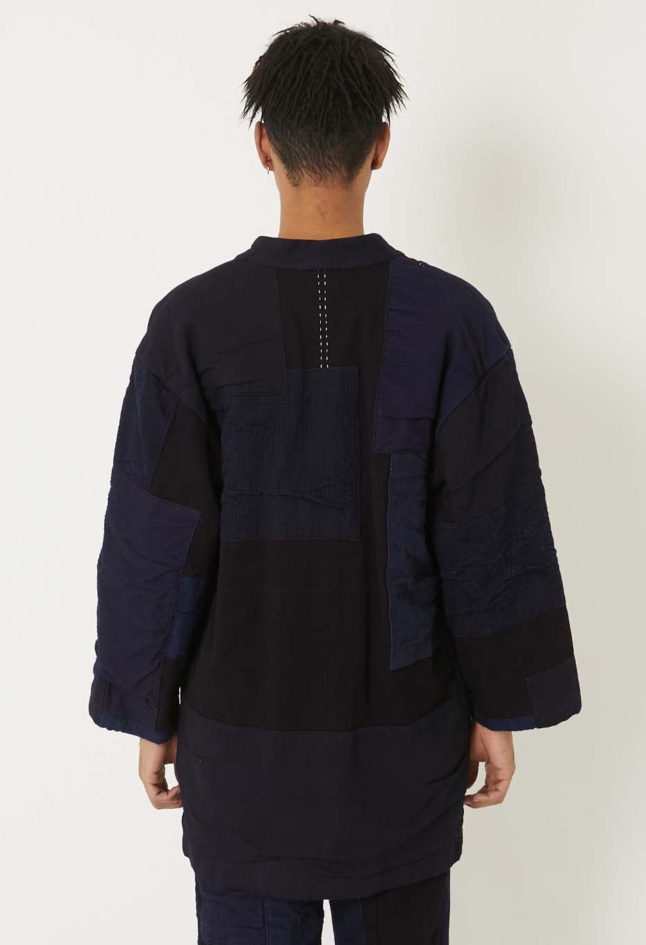 Woven Pure Indigo Sashiko Nenrin Haori - INDIGO