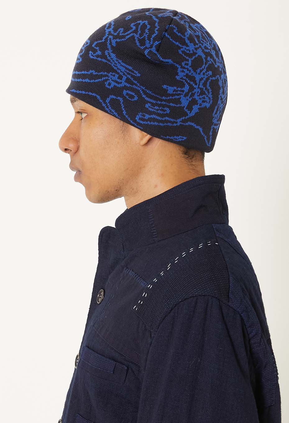 Spider jacquard beanie - DARK NAVY