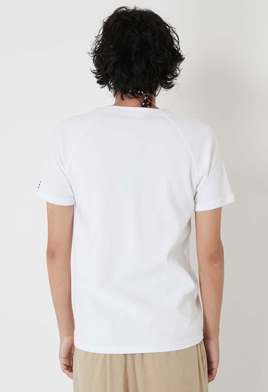 ストレッチフライス Vネックショートスリーブ Tシャツ - WHITE