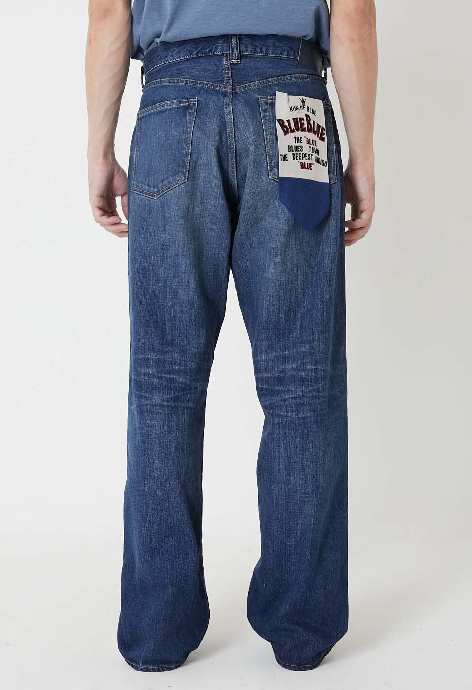 PP06 スーピマセルビッチ デニム DARK USED WASH ワイドジーンズ - INDIGO