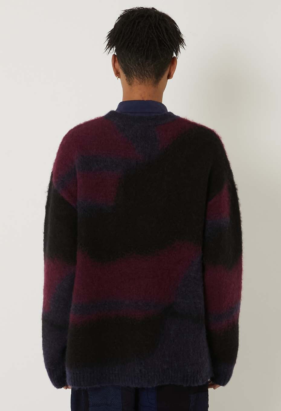 シャギーグラデーション プルオーバーニット - DARK NAVY