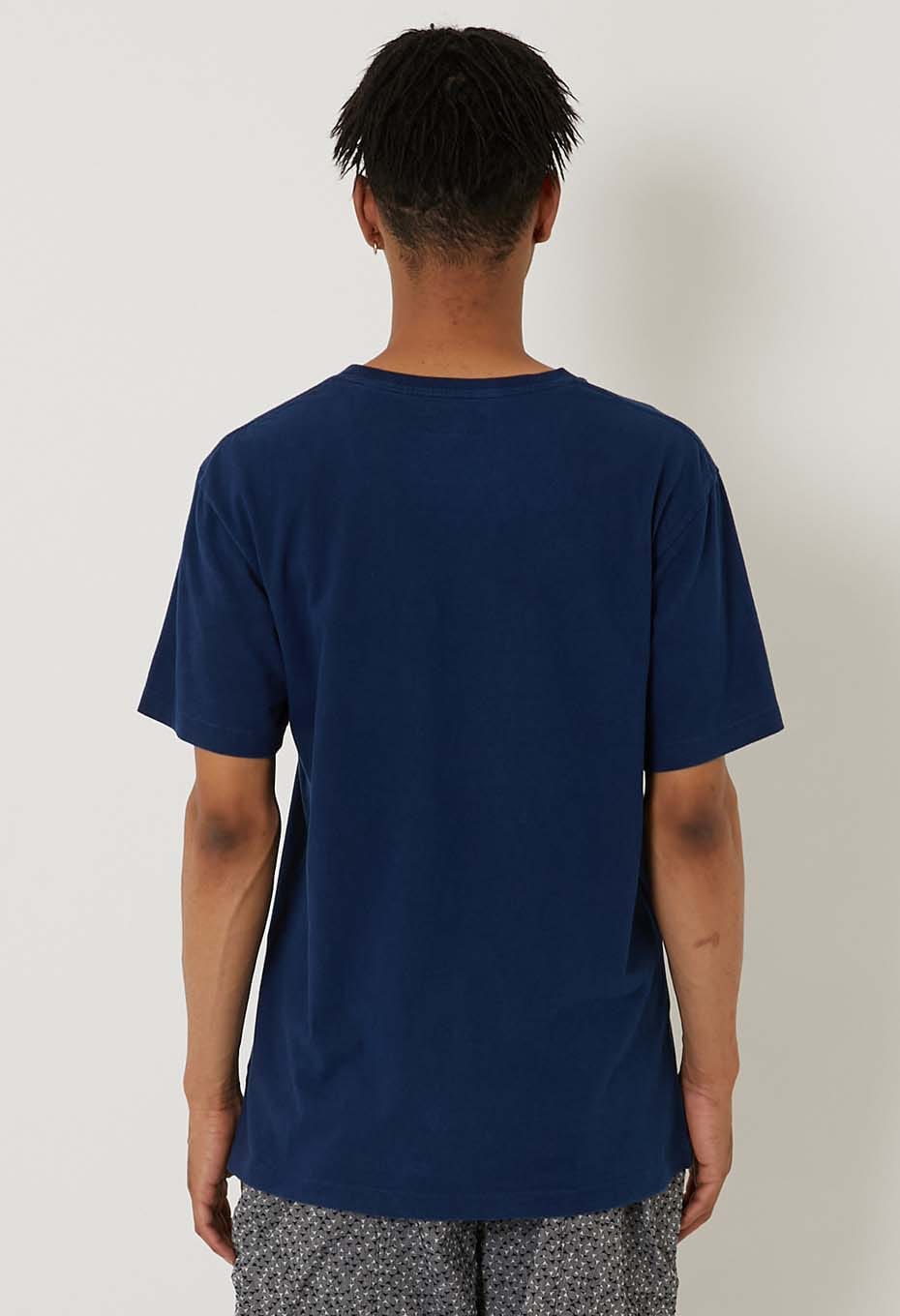 Hiragana Tokyo Bassen Indigo Short Sleeve T-shirt - INDIGO