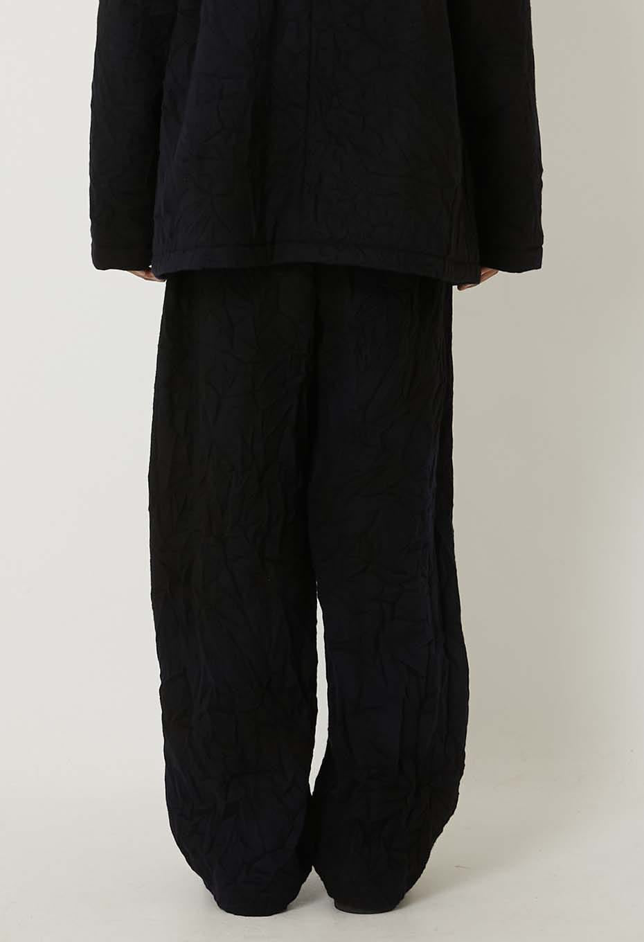 Murasome wool draw pants - DARK NAVY