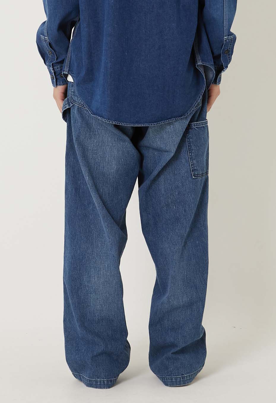 PA01 Selvedge Light Denim Vintage Wash Painter Pants - BLUE