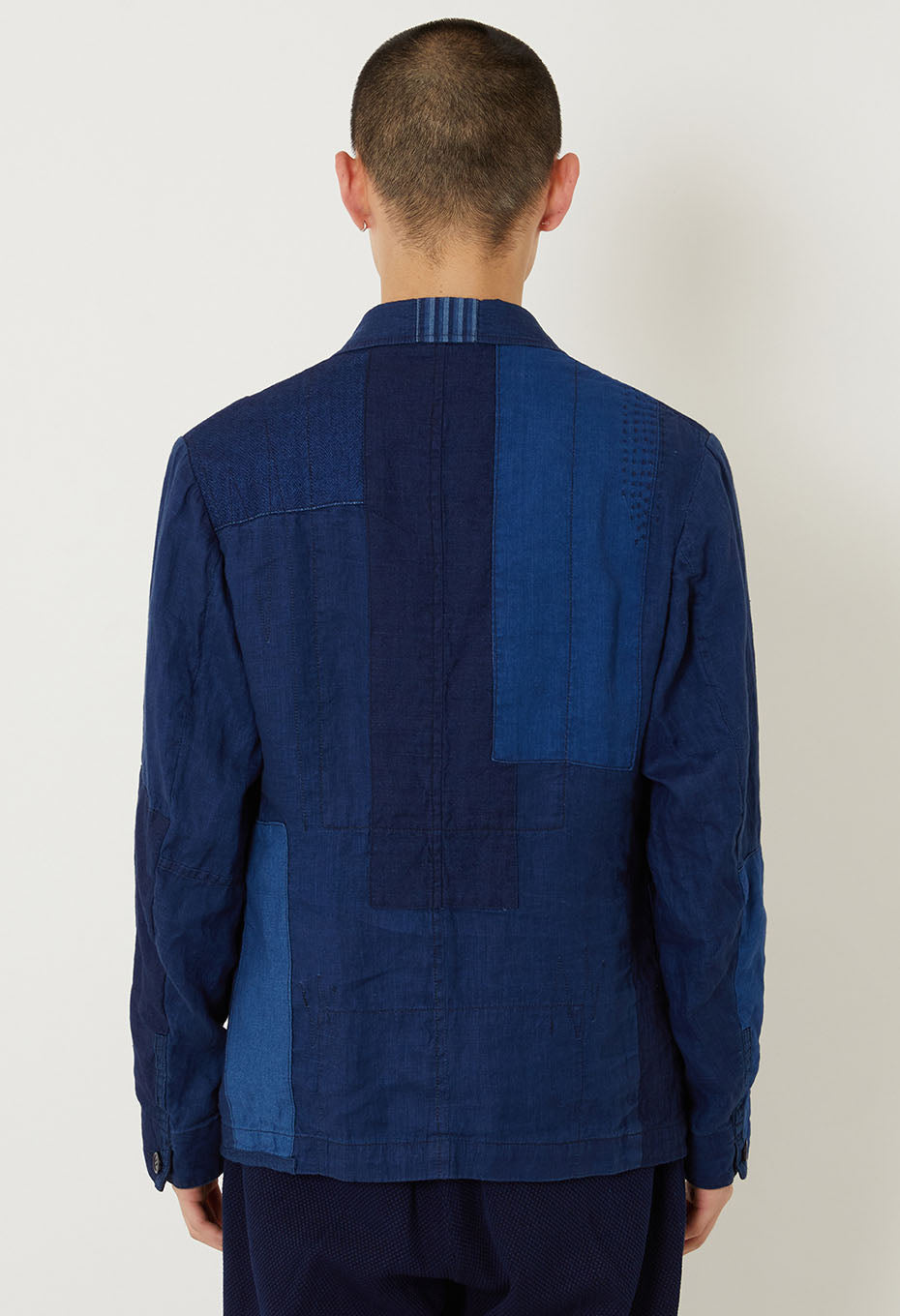 Indigo linen jacket - INDIGO