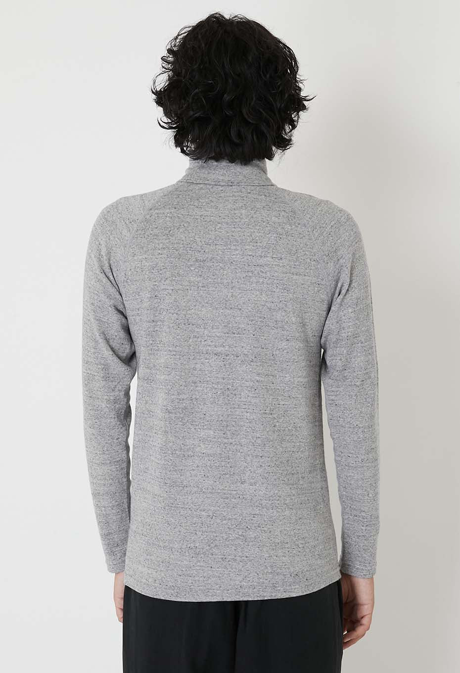 ストレッチフライス タートルネック ロングスリーブ Tシャツ - GREY