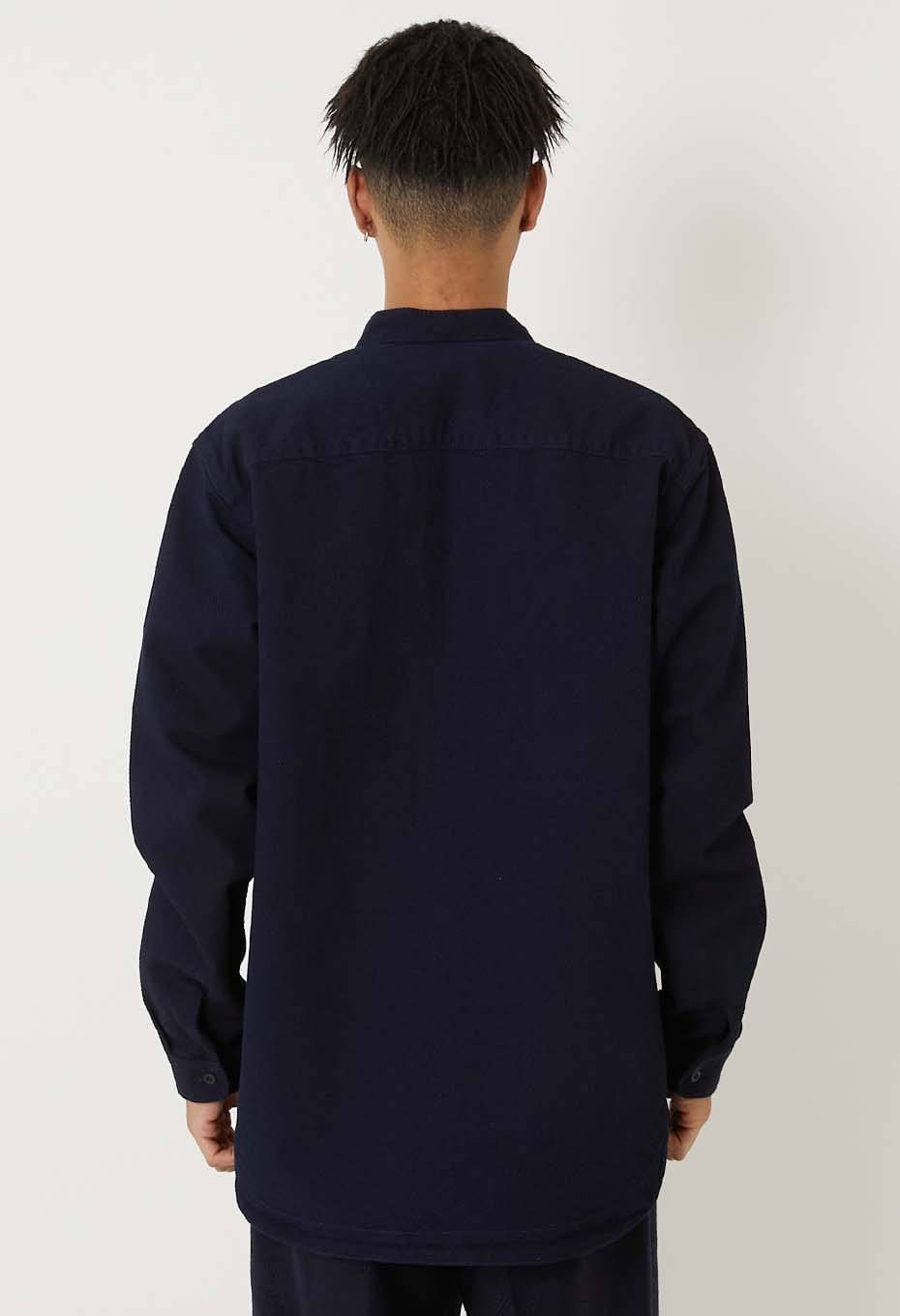 インディゴドビーサシコ バンドカラー ロングスリーブシャツ - INDIGO