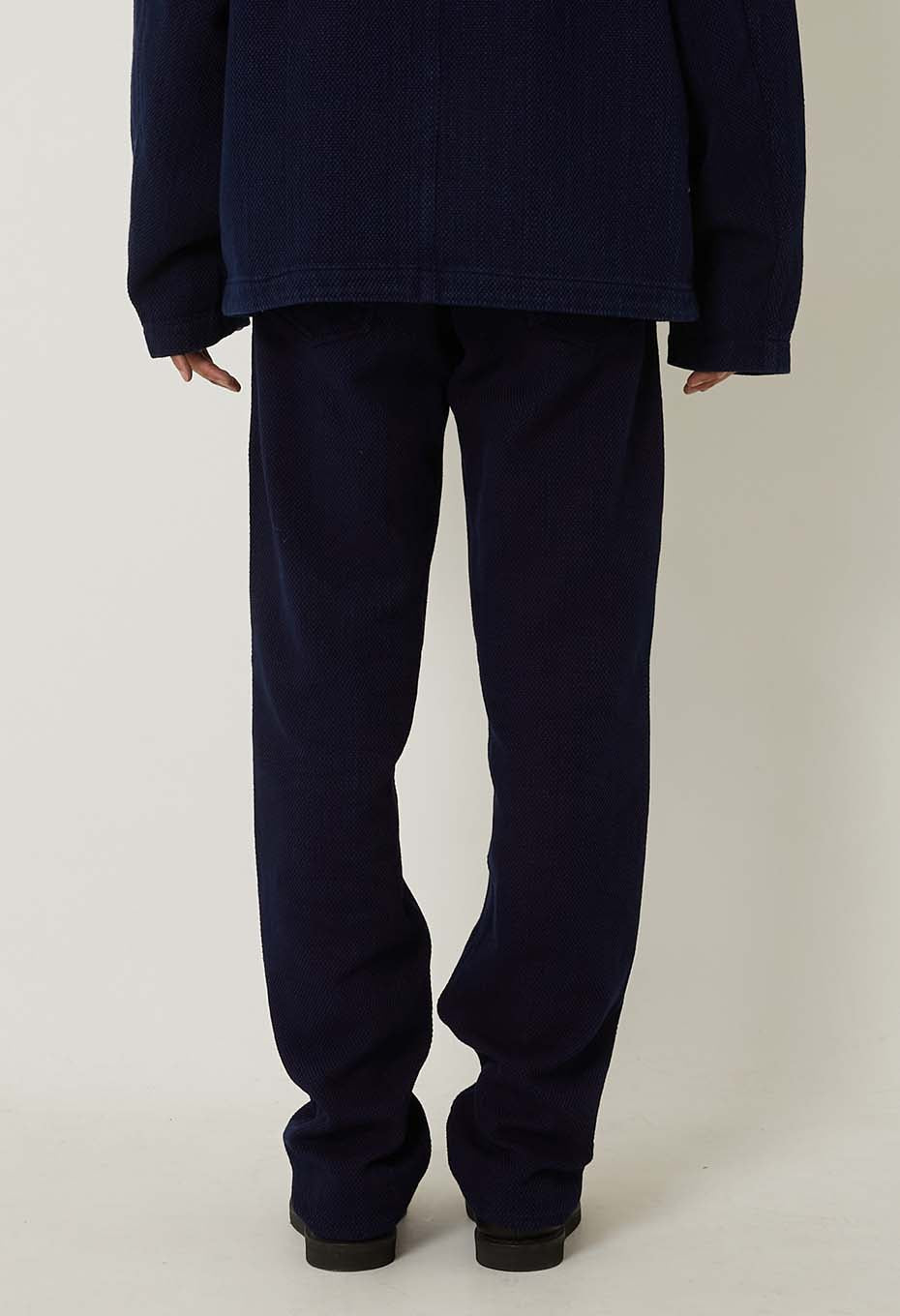 Woven Pure Indigo Light Sashiko Jeans - INDIGO