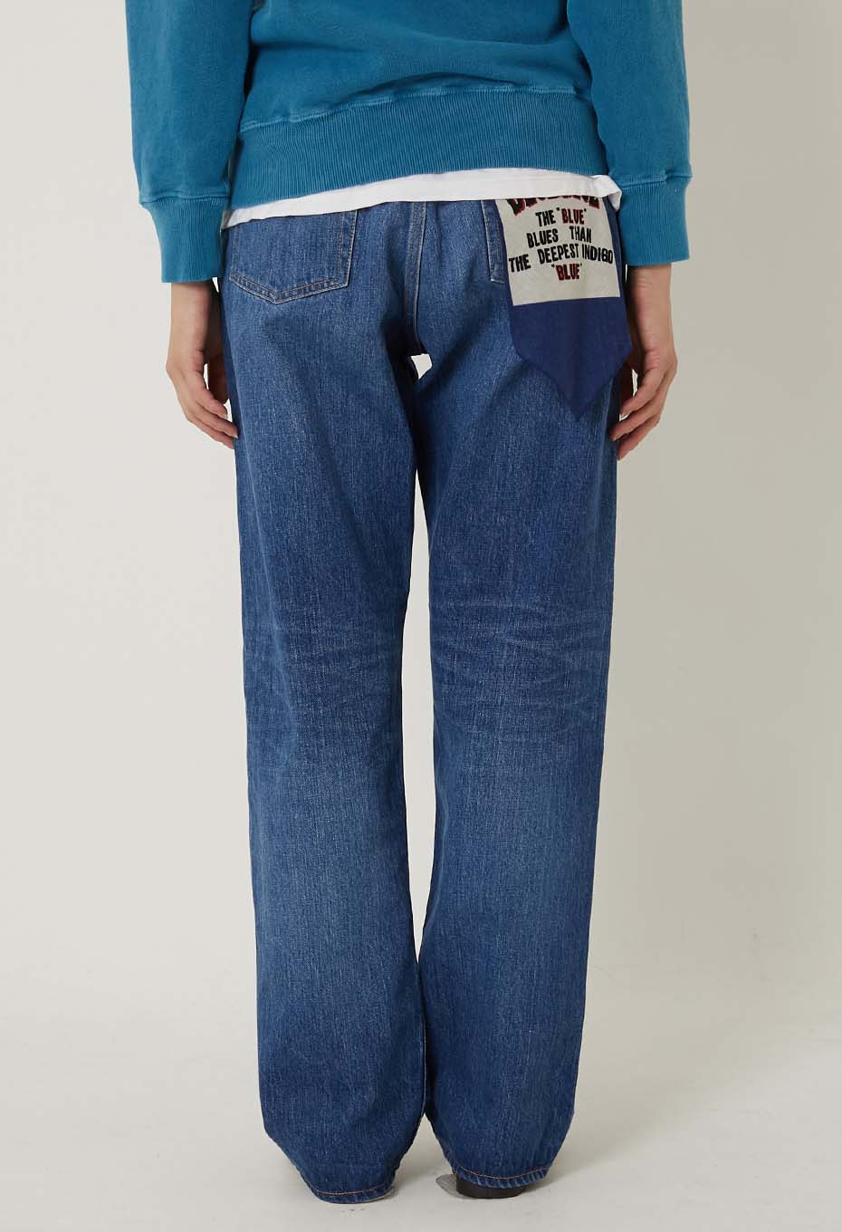 PP05 Supima Selvage Denim Distressed Tapered Jeans Women's - BLUE