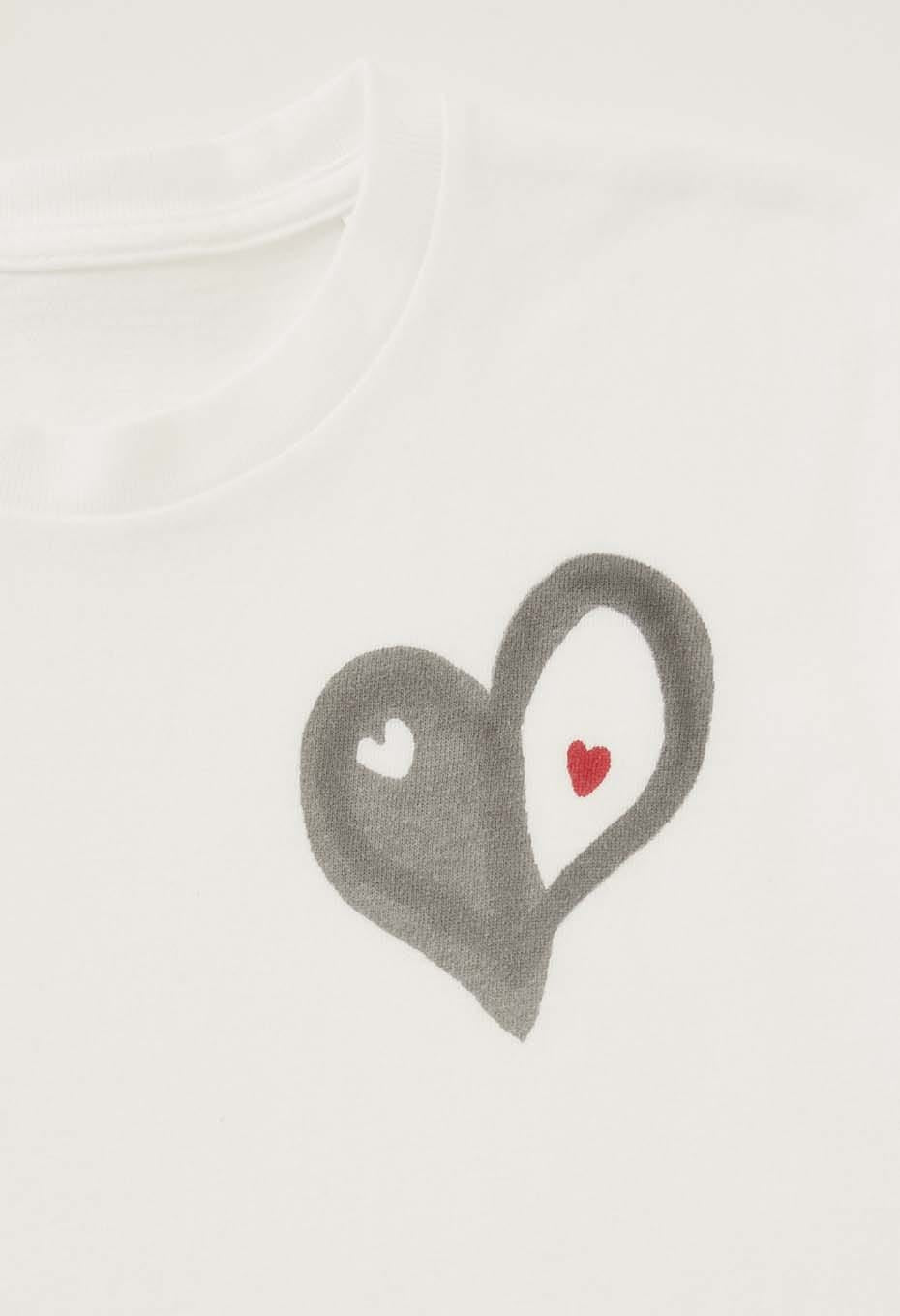 Kids Bokashi Heart T-shirt - WHITE