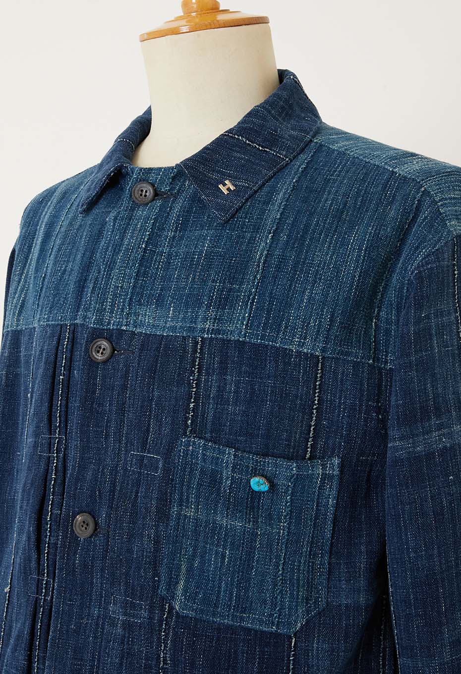 JAPAN DORAKU REWORK AFRICAN INDIGO ANTIQUE トラッカージャケット - A