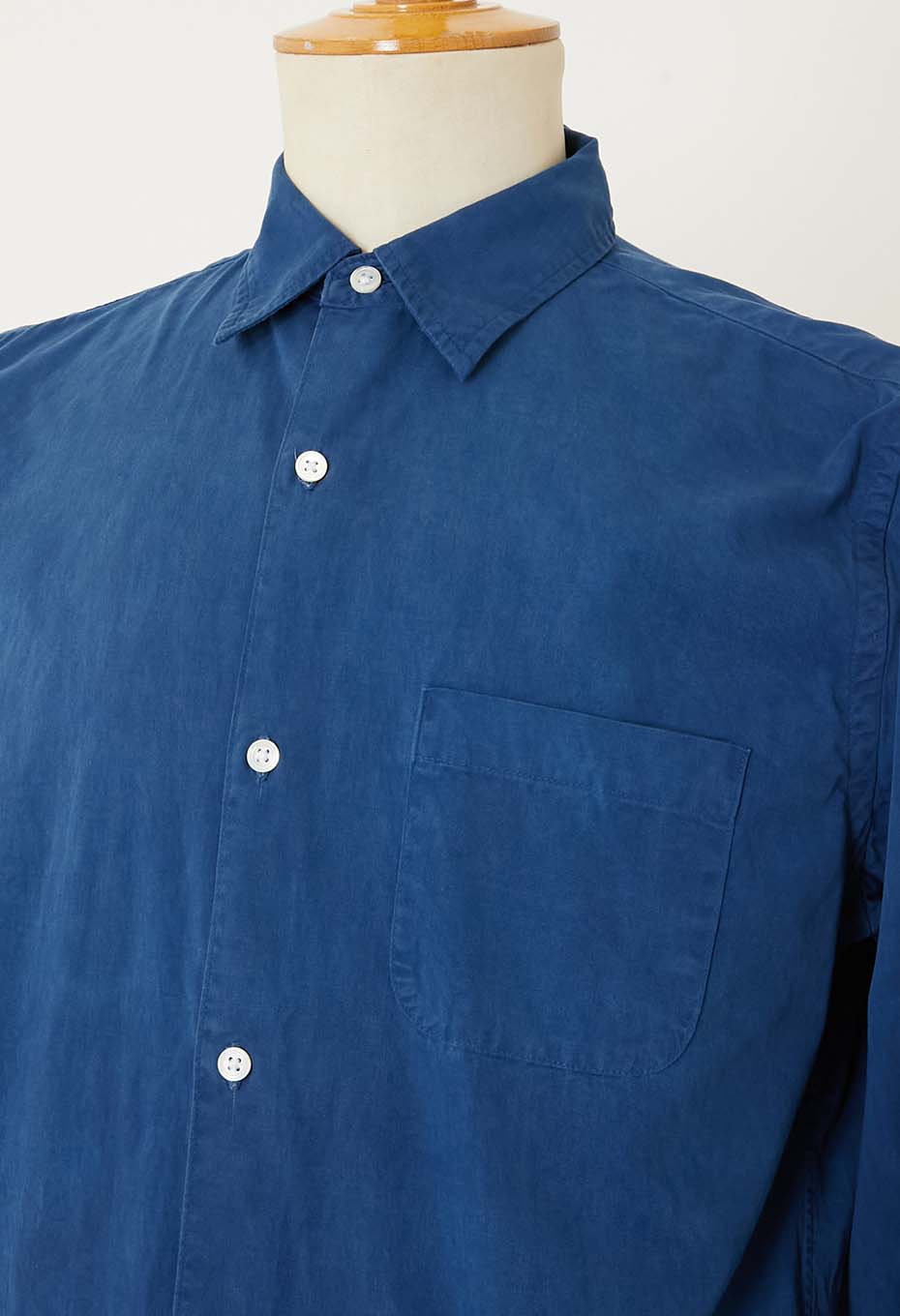 JAPAN DORAKU テンネンホンアイ ツイルクロスギャザーシャツ - INDIGO