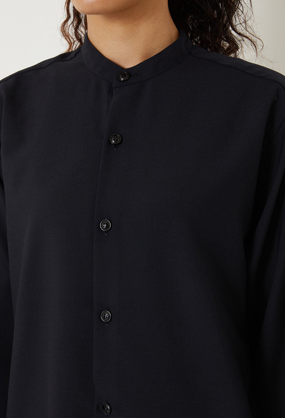 ドライポプリンメブキシシュウ バンドカラーワンピース - DARK NAVY