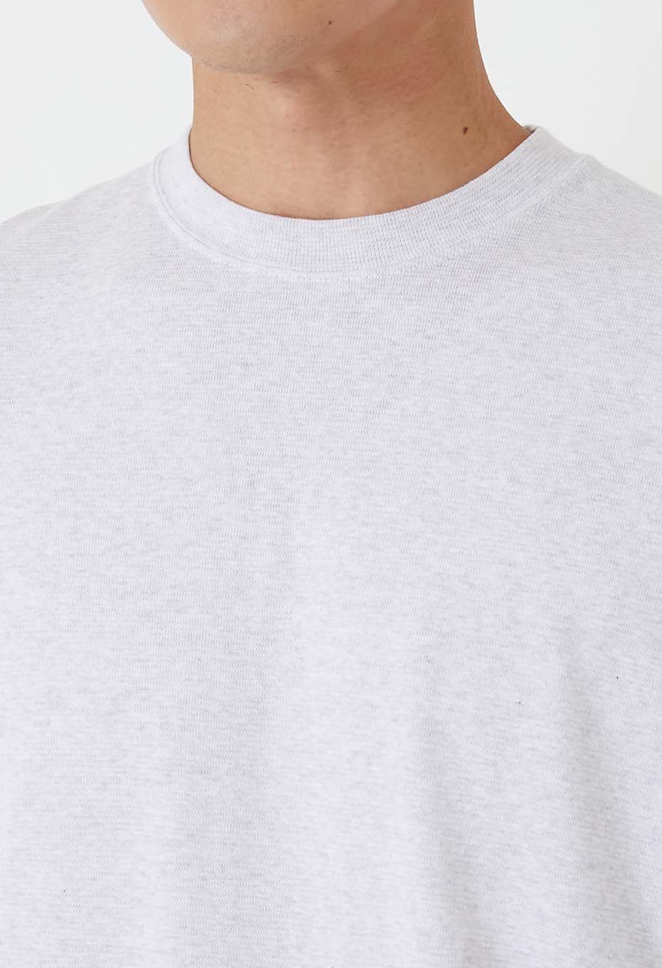 Stretch Fraise 9.5oz Hemrib Long Sleeve T-Shirt - SV GRAY