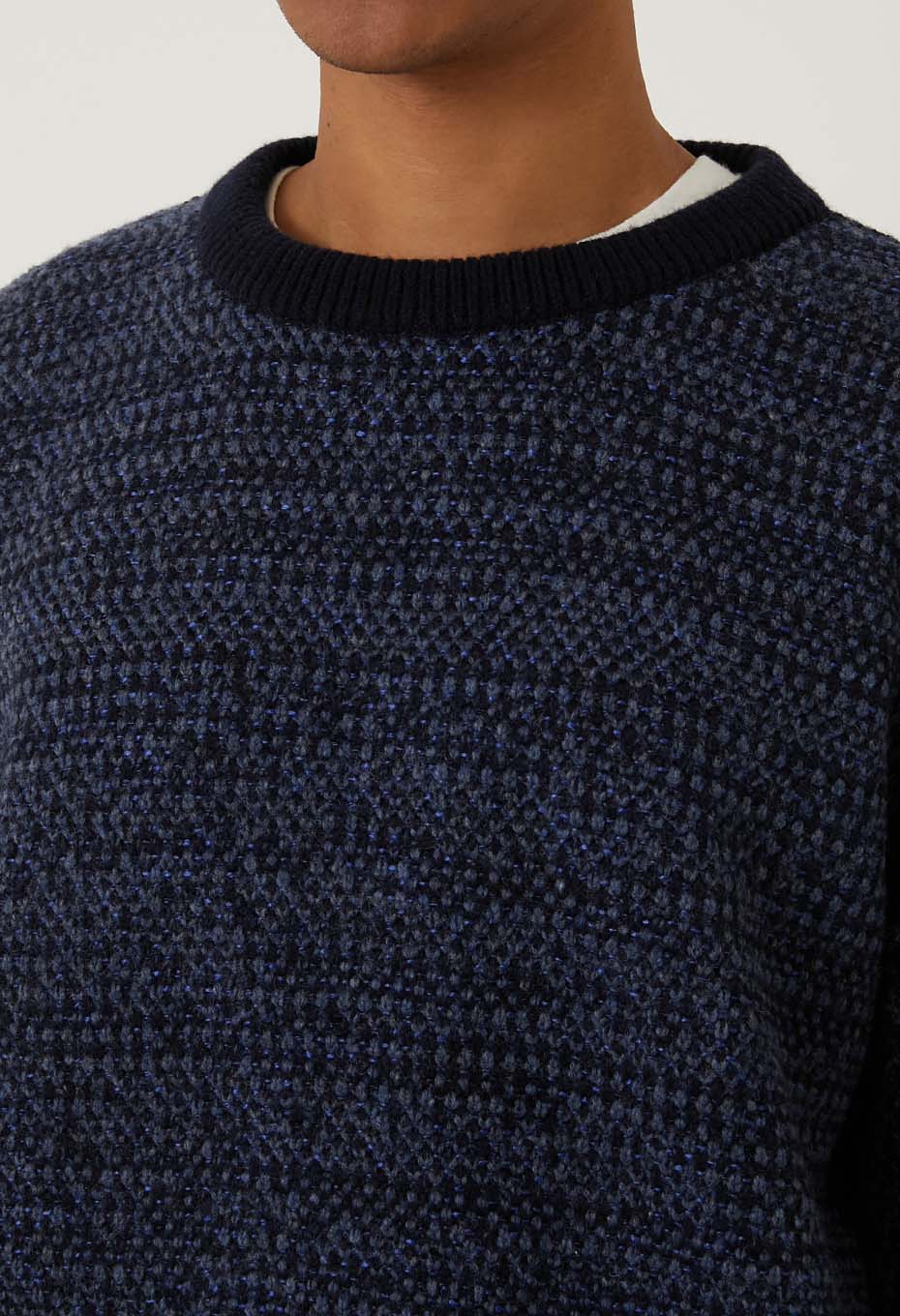 マチアカリ カノコニット クルーネック セーター - NAVY