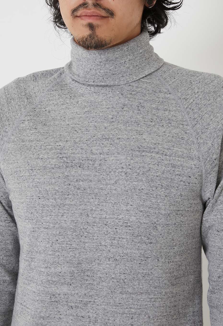 ストレッチフライス タートルネック ロングスリーブ Tシャツ - GREY