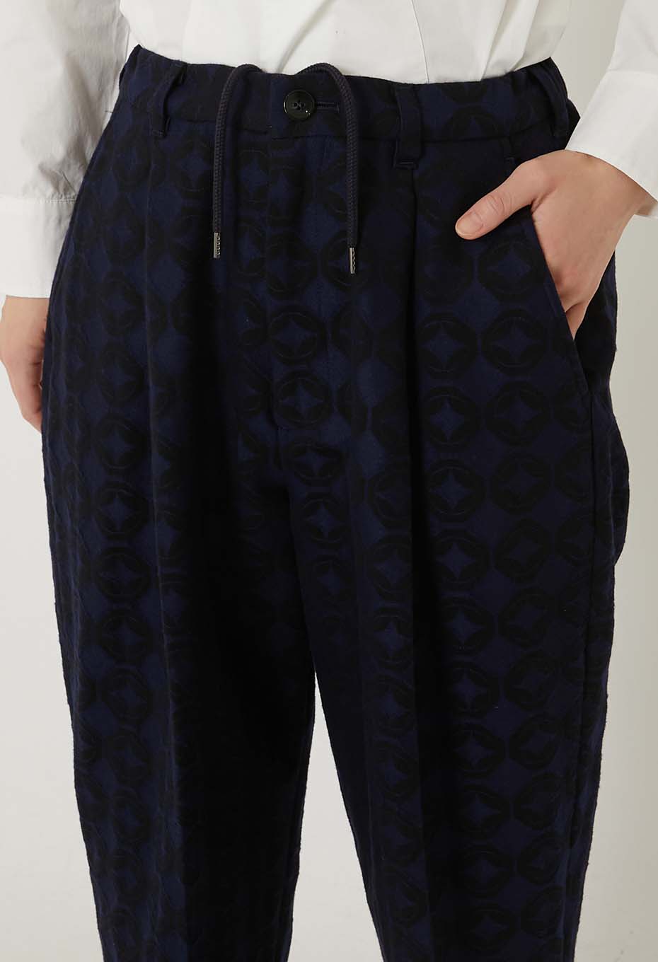 シッポウジャカードタックパンツ ウィメンズ - DARK NAVY
