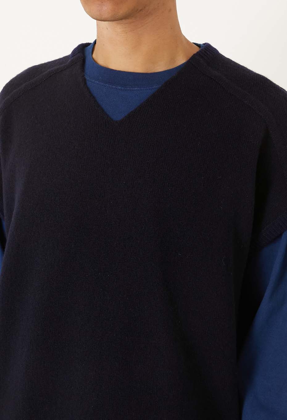 ヤクカシミア ニットベスト - DARK NAVY