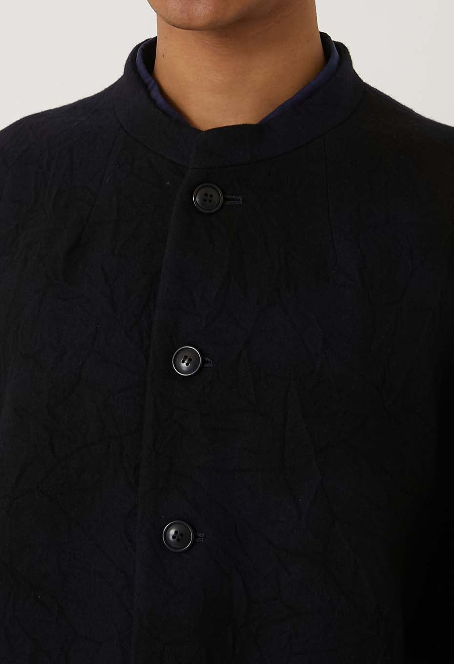 Murazome wool 5B stand collar jacket - DARK NAVY