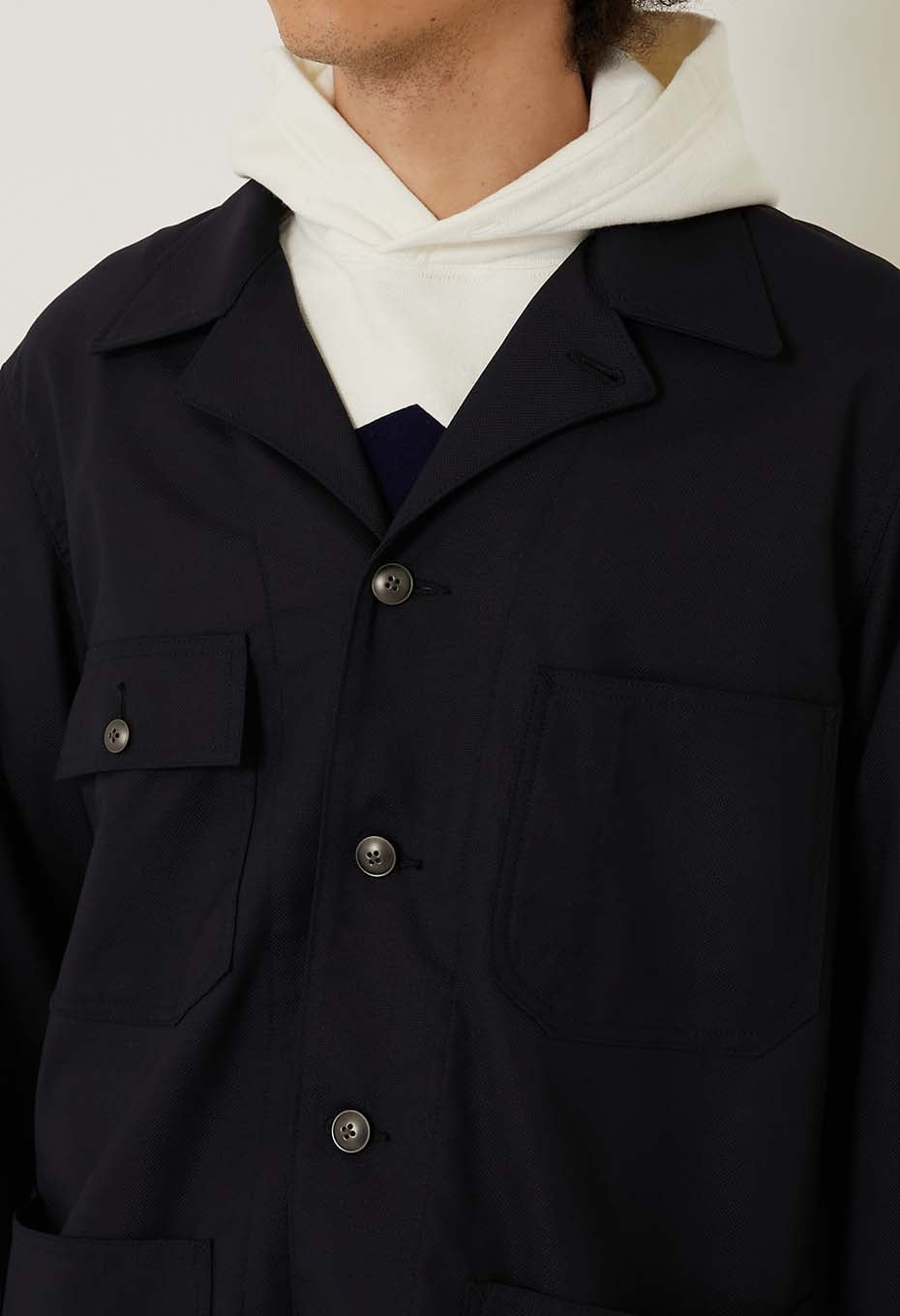 ホップサック スプリットラグラン カバーオール - NAVY