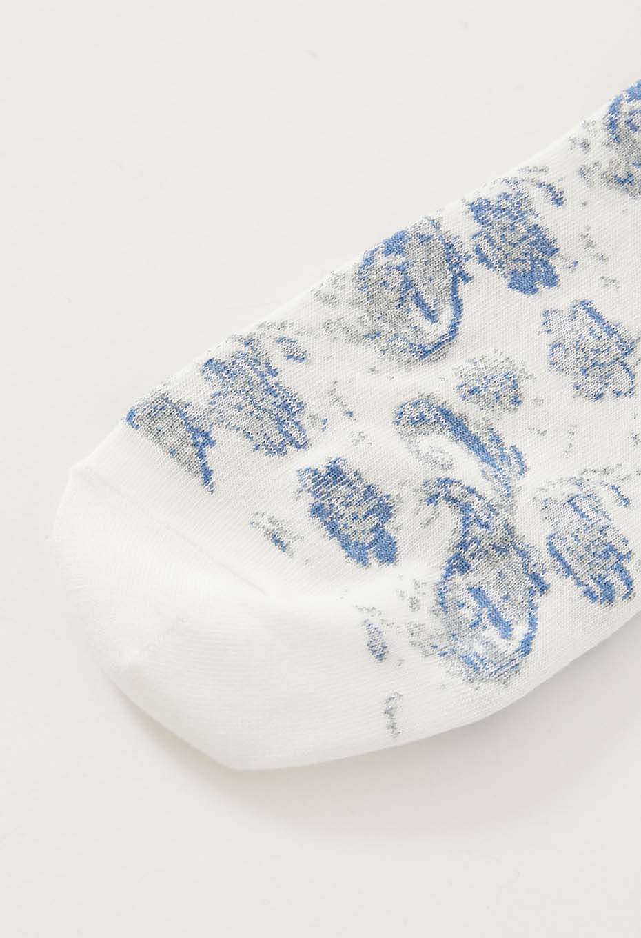 Tsujigahana Jacquard Socks - WHITE