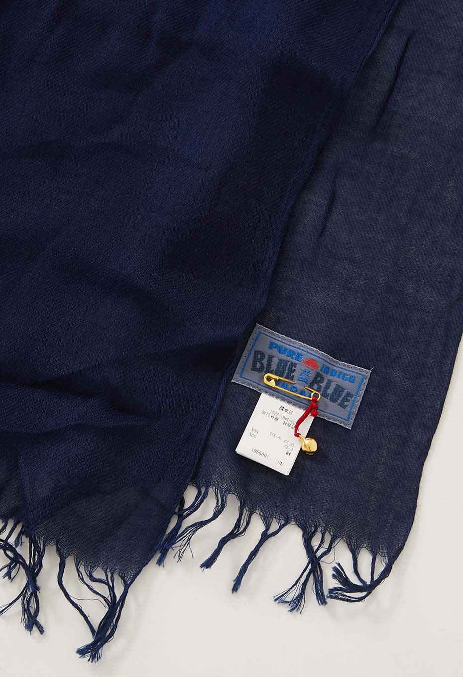 Woven Pure Indigo  Cotton Bamboo Stole - A
