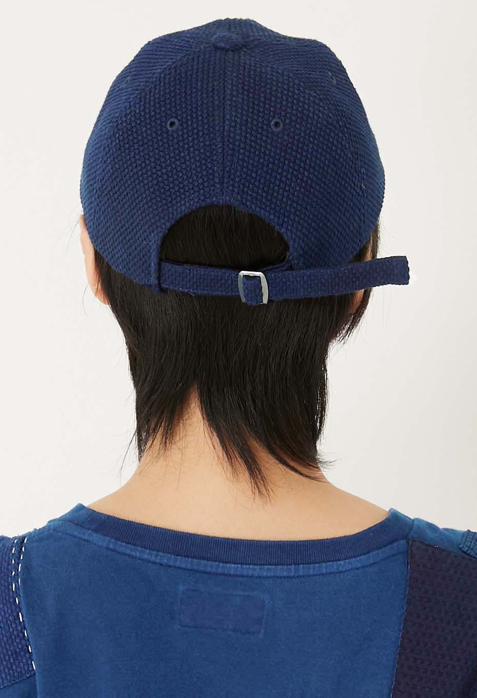 Woven Pure Indigo Light Sashiko Cap - INDIGO