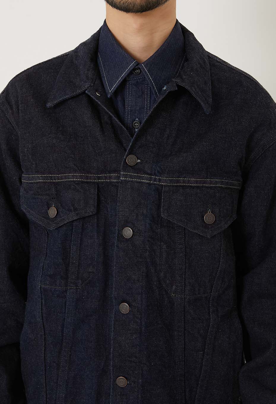 JK01 セルビッチデニム 3rdタイプ トラッカージャケット - INDIGO