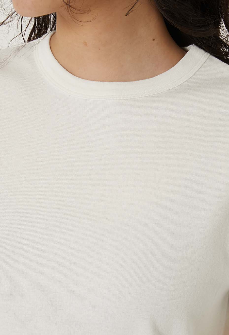 オーガニックコットン ソフトフライス Tシャツ ウィメンズ - WHITE
