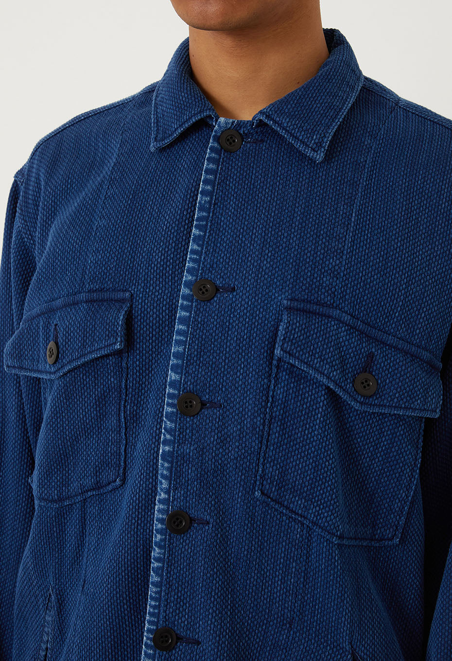 Kasezome Sashiko Fatigue Shirt - INDIGO