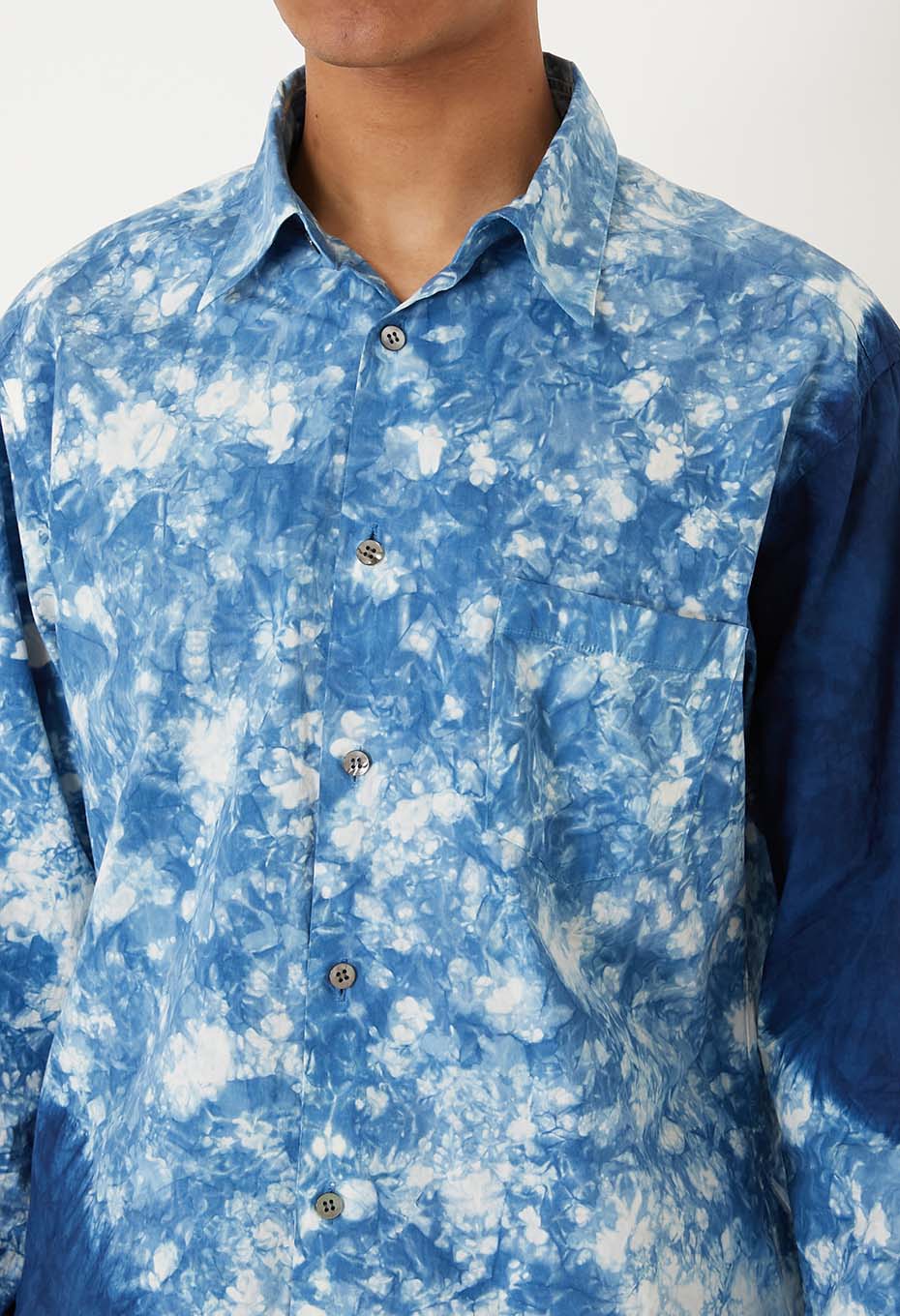 オーガニックコットン ホンアイ ムラクモシボリ レギュラーシャツ - INDIGO