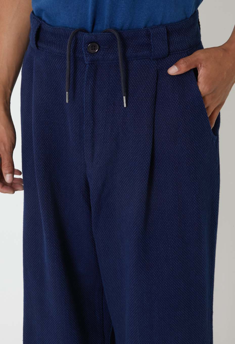 ホンアイライトサシコタックワイドパンツ - INDIGO