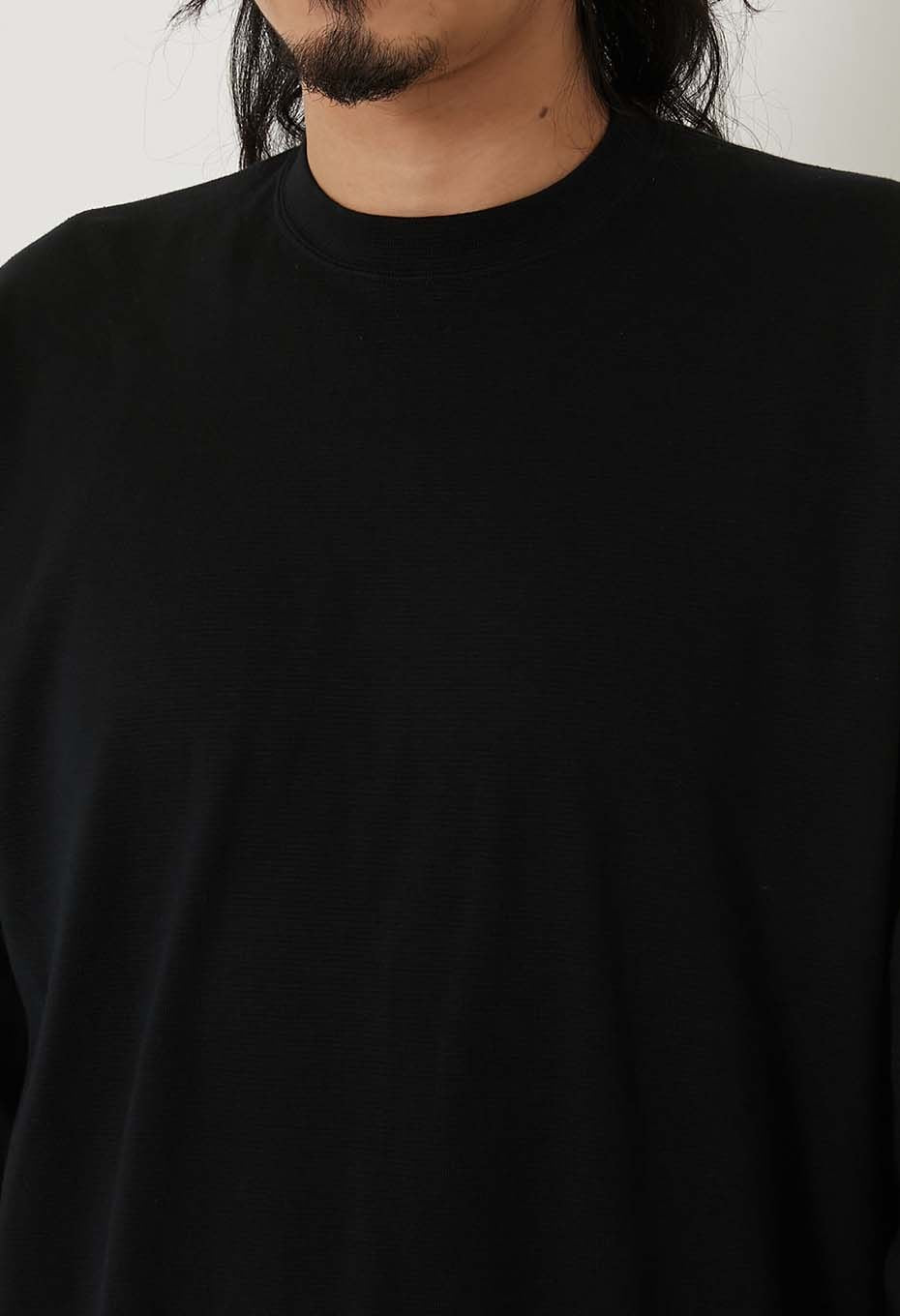 WILDSIDE × HOLLYWOOD RANCH MARKET /ストレッチフライス ヘムリブ Ｔシャツ - BLACK