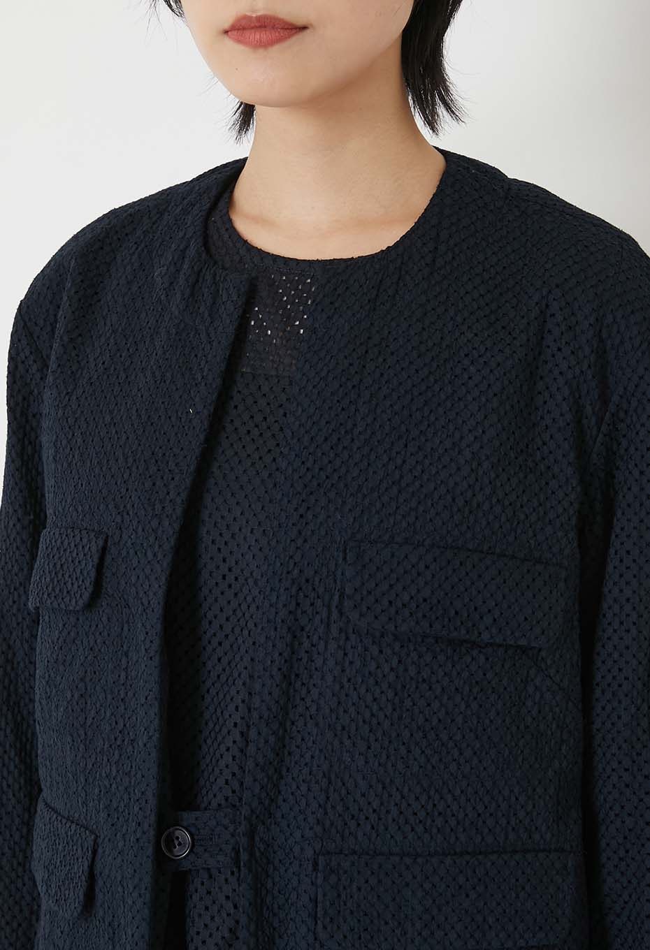 マイヤーレース ノーカラージャケット ウィメンズ - DARK NAVY