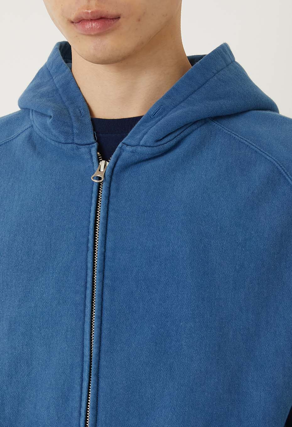 オーガニックウラケ テゾメ スウェットジップフーディ ユニセックス - BLUE