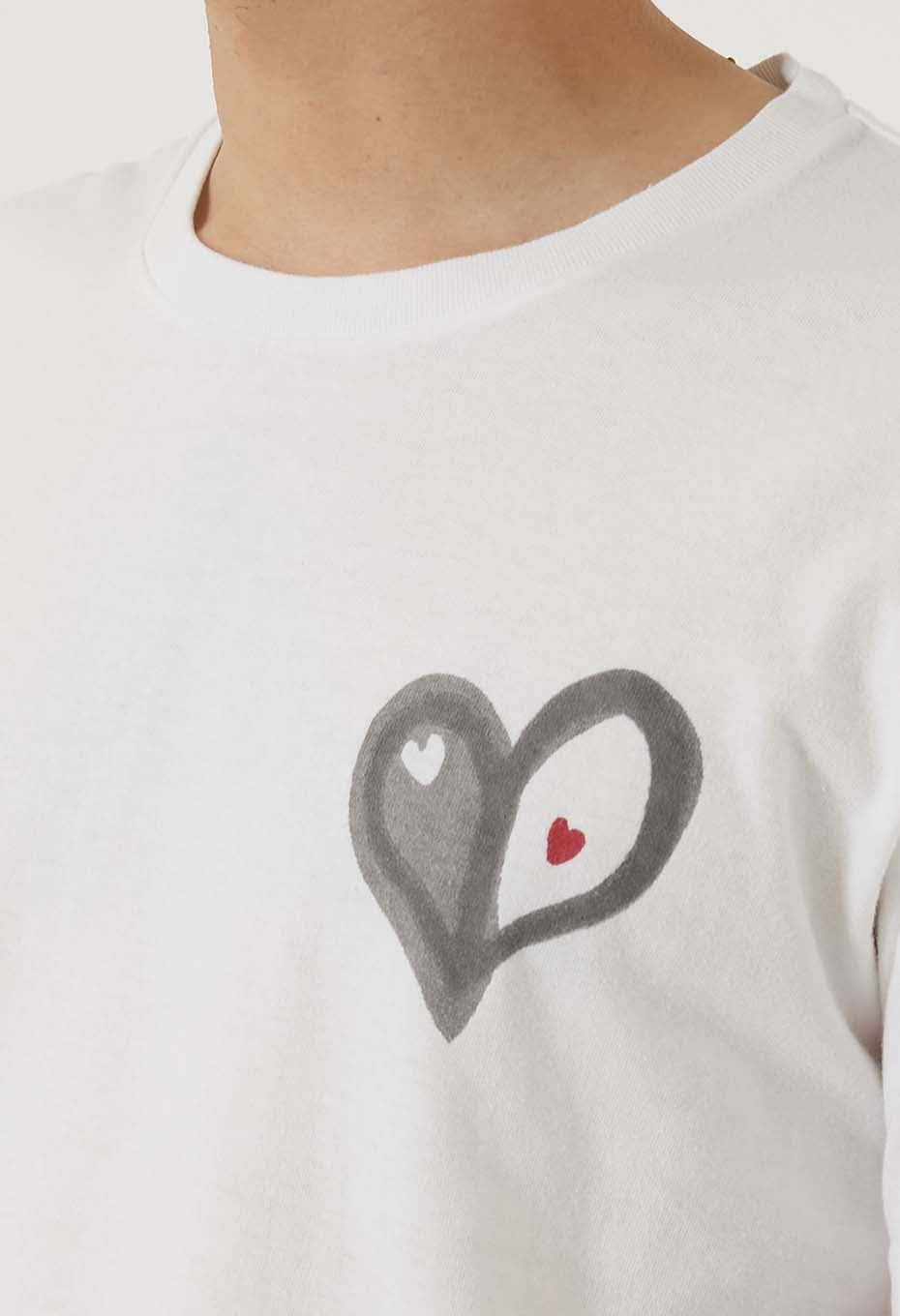 ボカシハート Ｔシャツ - WHITE