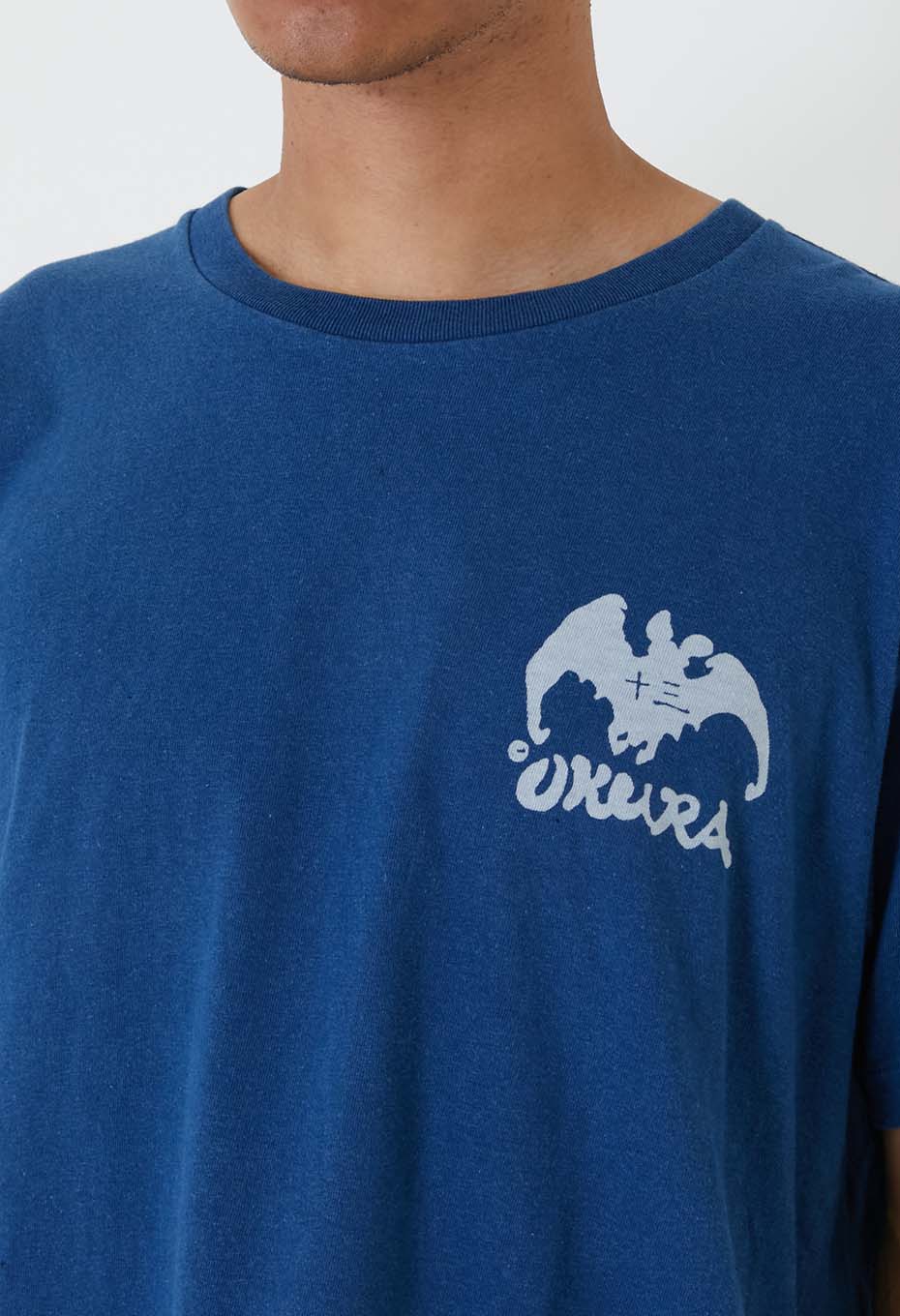 晴姿 バッセンバックプリント インディゴ Ｔシャツ - INDIGO