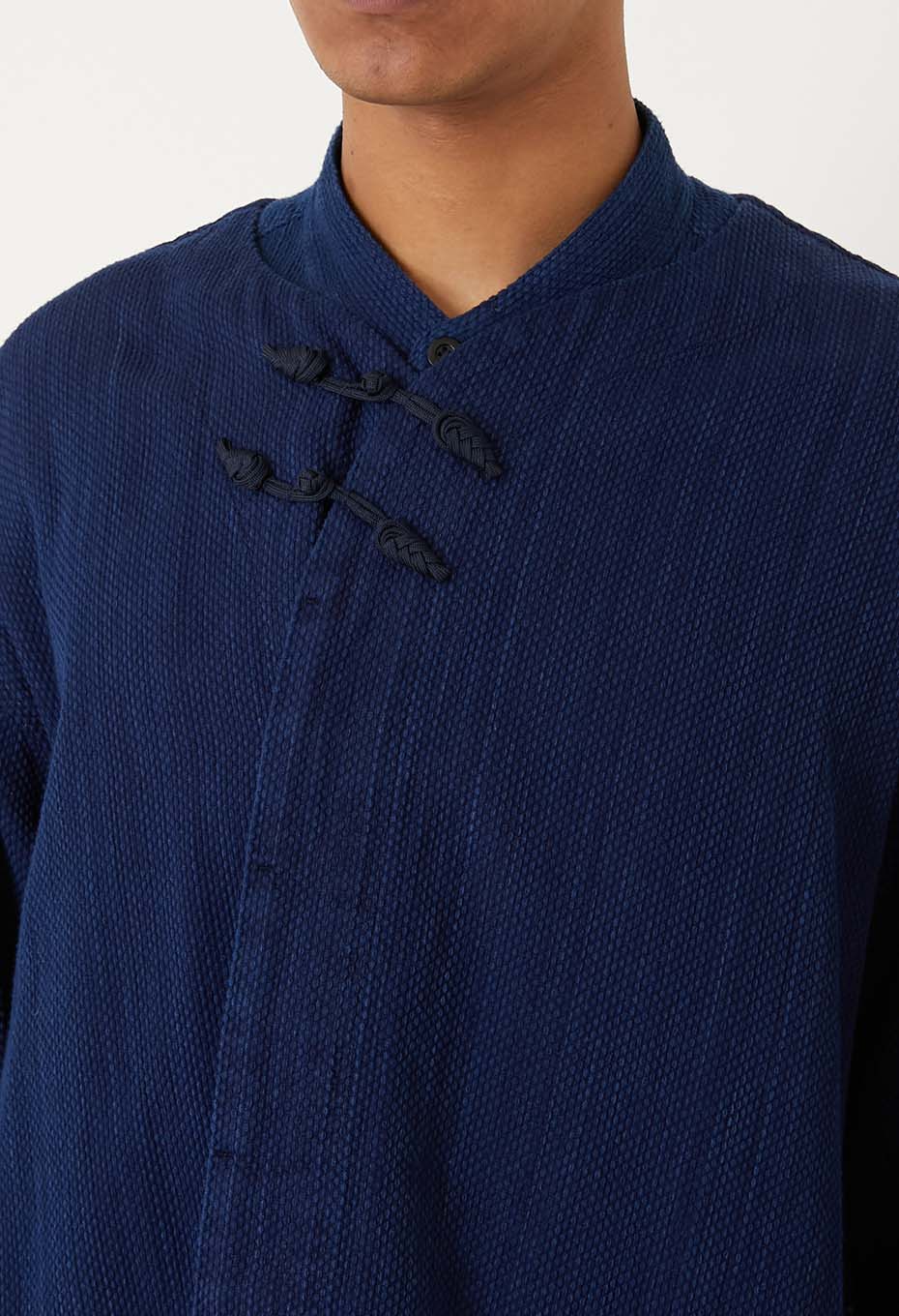 カセゾメサシコ ノット ボタンシャツ - INDIGO