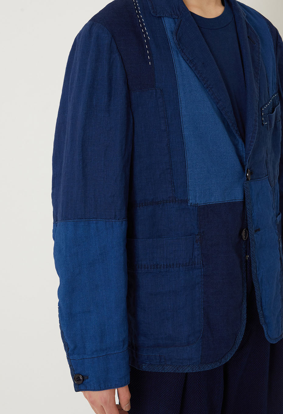 Indigo linen jacket - INDIGO