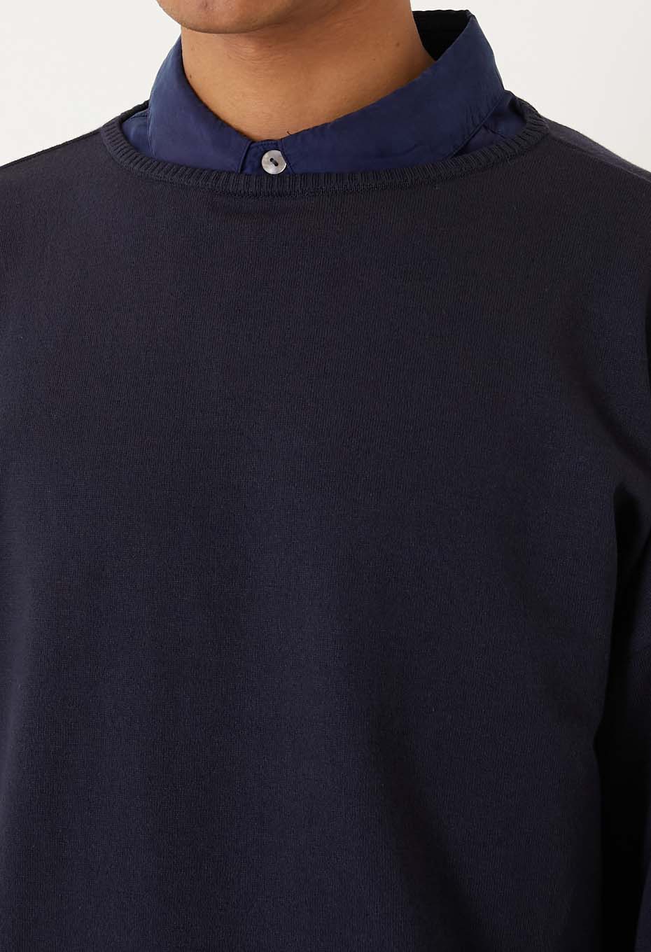 オーガニックカミイトコットン プルオーバーニット - NAVY