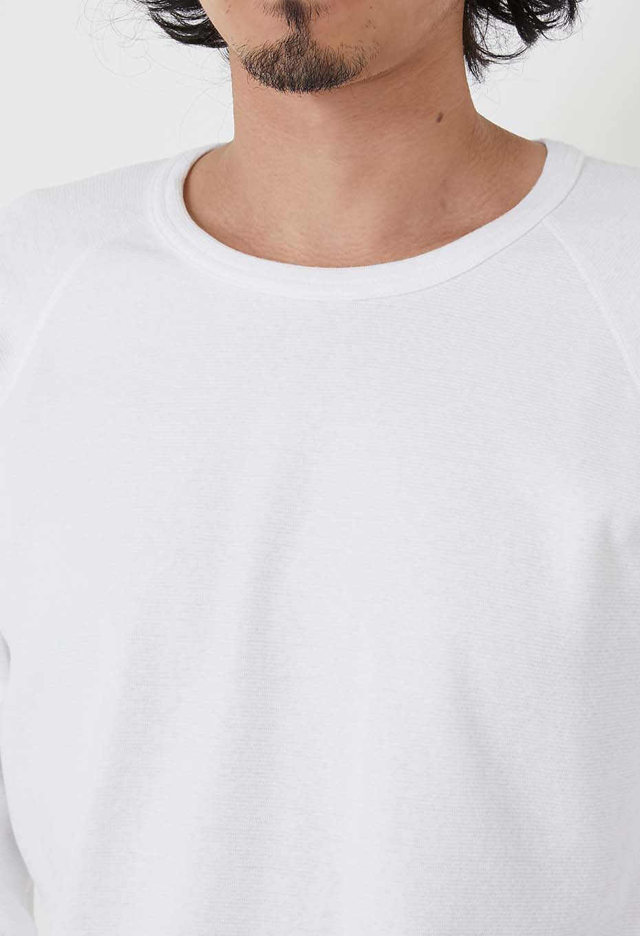 ストレッチフライス ロングスリーブ Tシャツ - WHITE