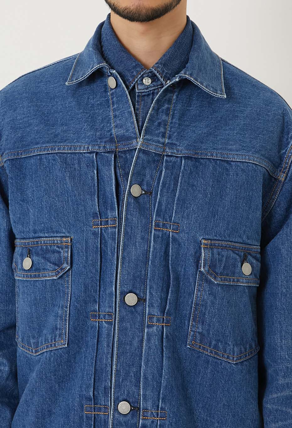 MODスーピマセルビッチデニム 2ndタイプ トラッカージャケット /FADE WASH - BLUE