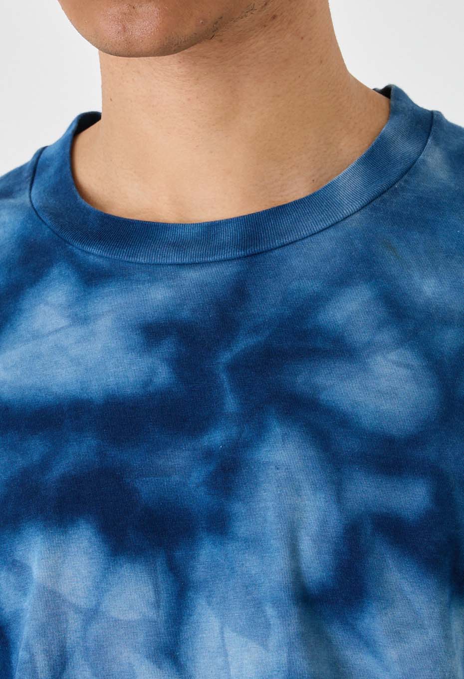オーガニックコットン テシボリ バッセン ショートスリーブＴシャツ - INDIGO