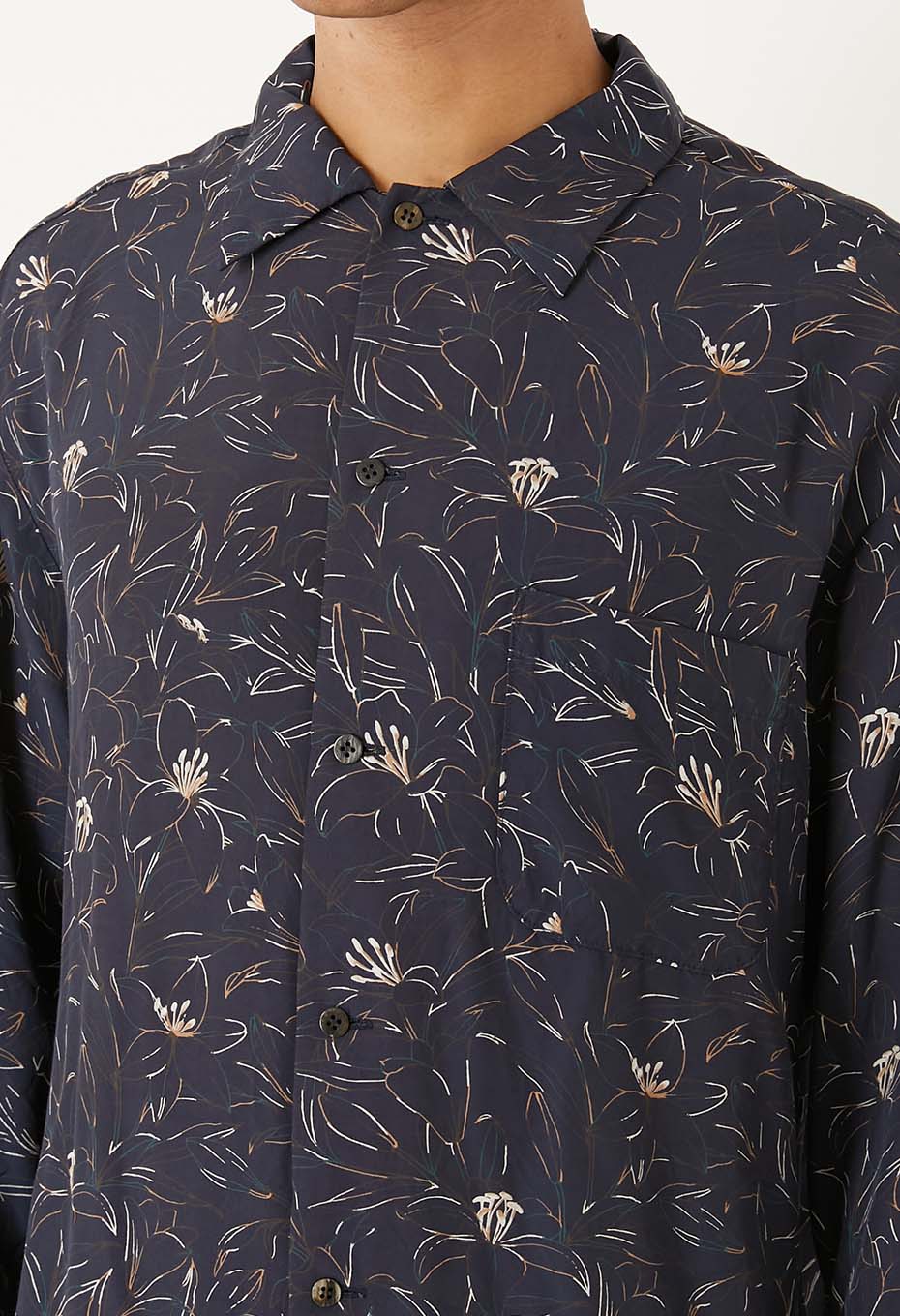 レーヨンエットカサブランカ ロングスリーブシャツ - DARK NAVY