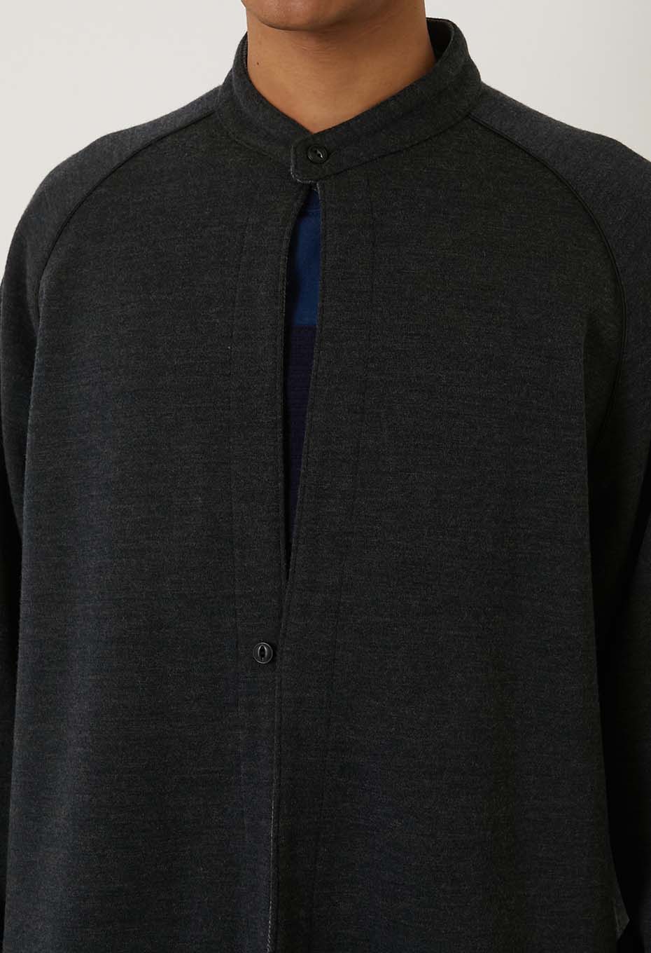 Double face jersey grandpa shirt - CH GRAY