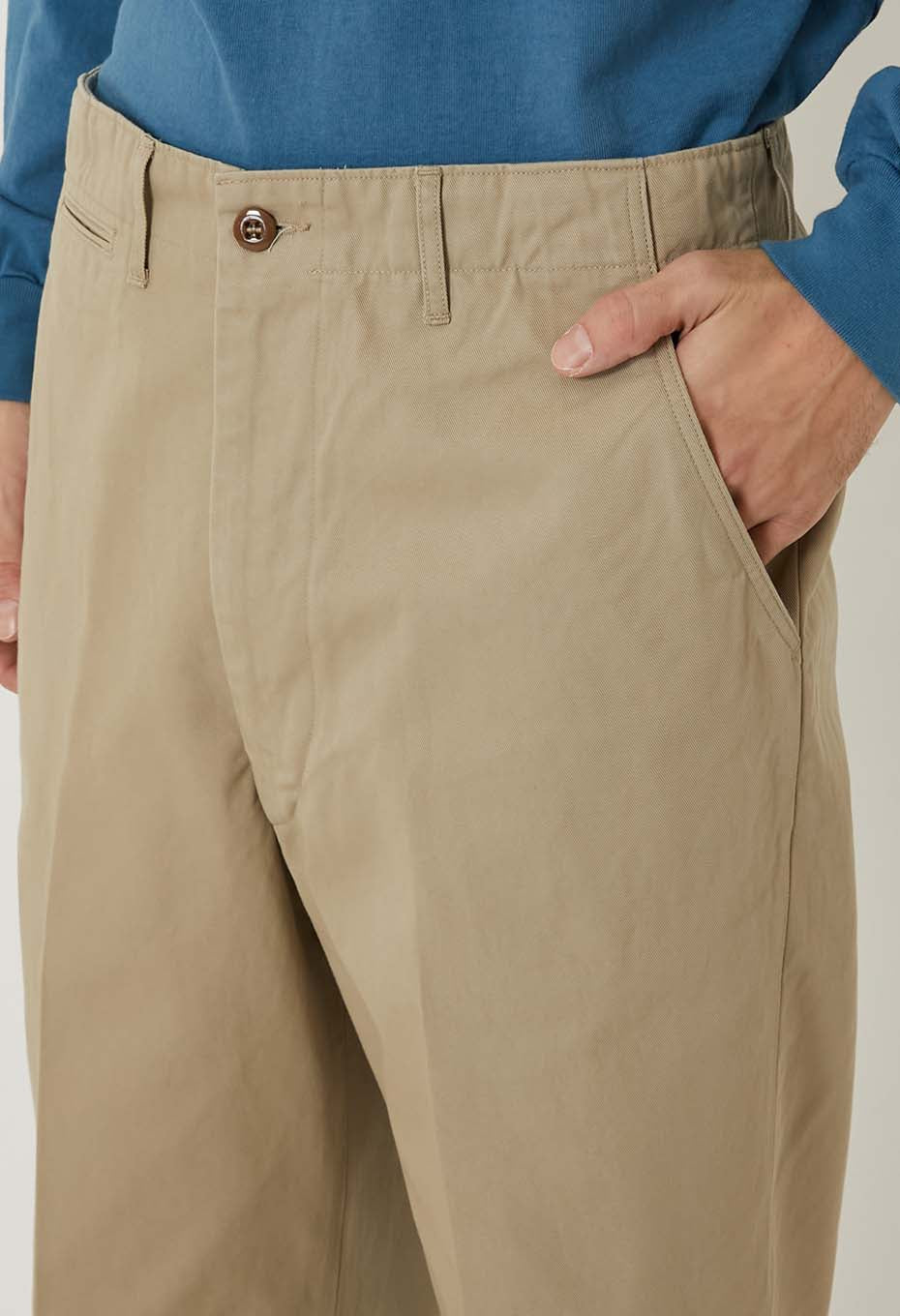 3PLY Chino Military Trousers - KHAKI