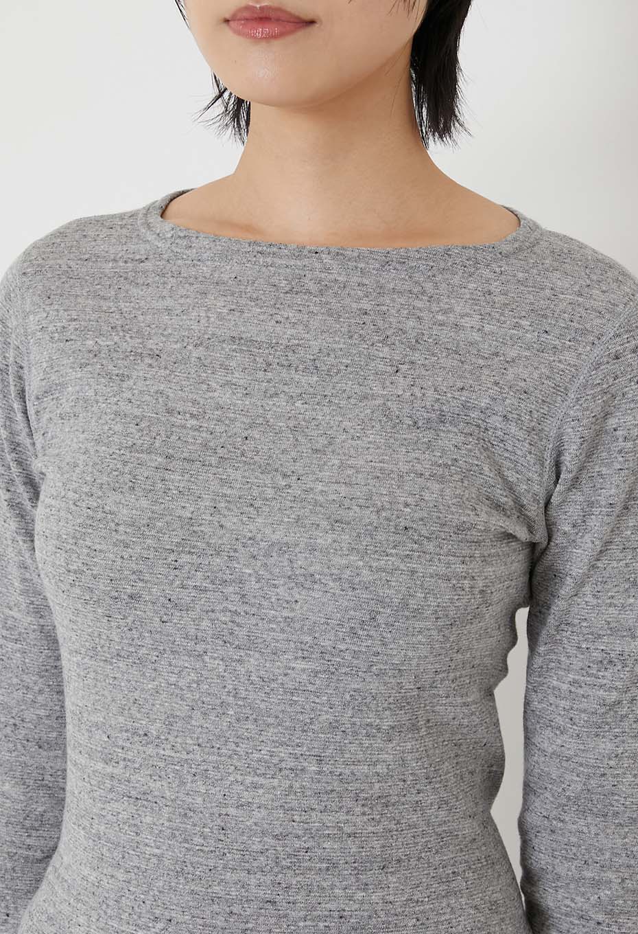 ストレッチフライス ボートネック ハーフスリーブ Tシャツ ウィメンズ - GREY